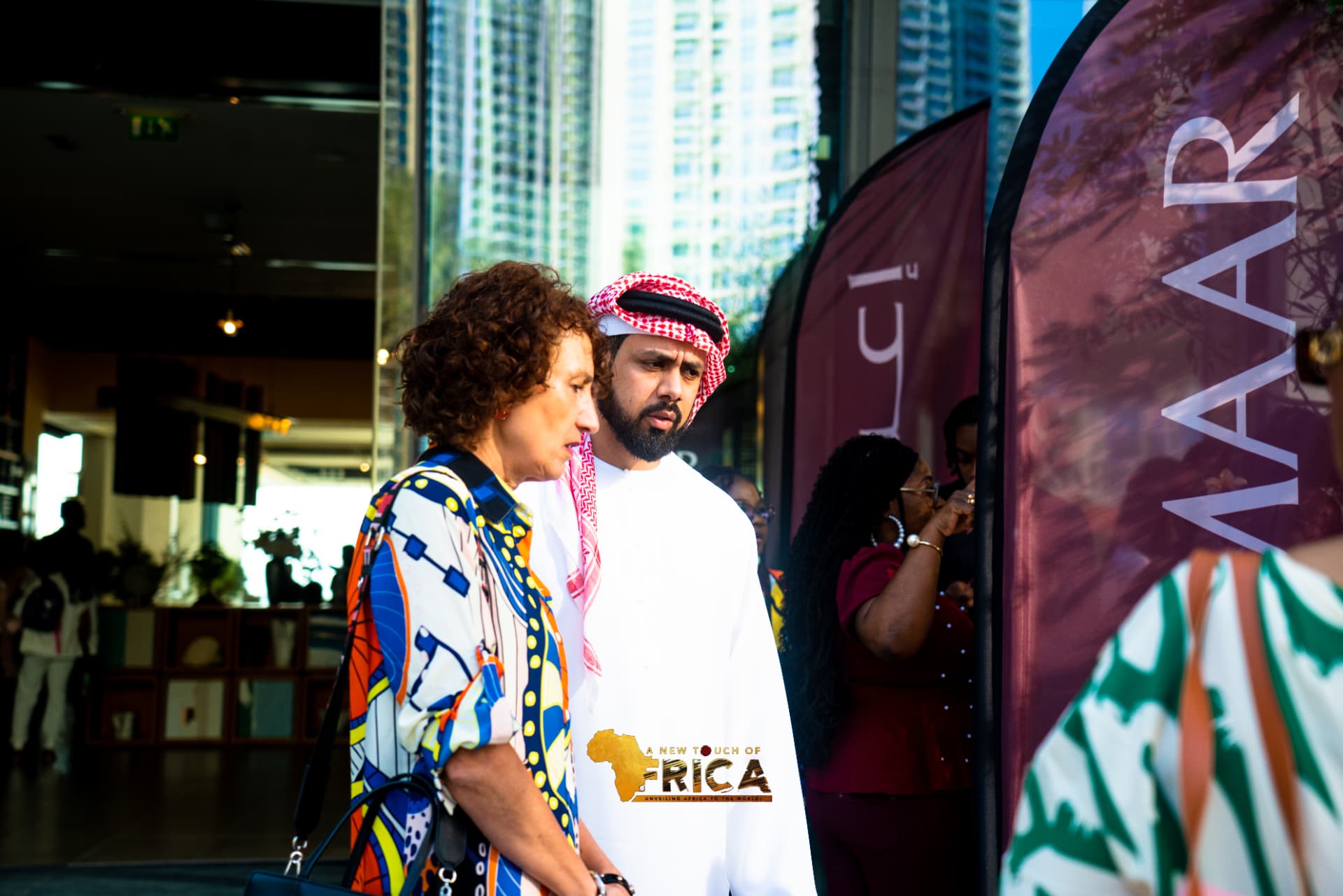 Guests listening during the guided Dubai Creek Harbour tour